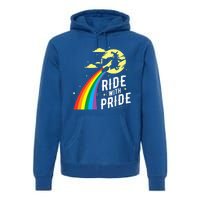 Ride With Pride LGBT Gay Lesbian Witch Halloween Premium Hoodie