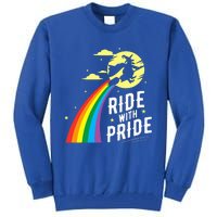 Ride With Pride LGBT Gay Lesbian Witch Halloween Tall Sweatshirt