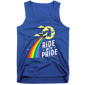 Ride With Pride LGBT Gay Lesbian Witch Halloween Tank Top