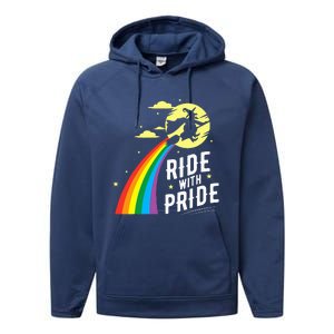 Ride With Pride LGBT Gay Lesbian Witch Halloween Performance Fleece Hoodie