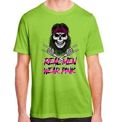 Real Men Wear Pink Breast Cancer Awareness Skull Adult ChromaSoft Performance T-Shirt