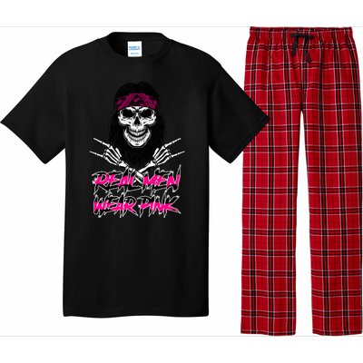 Real Men Wear Pink Breast Cancer Awareness Skull Pajama Set