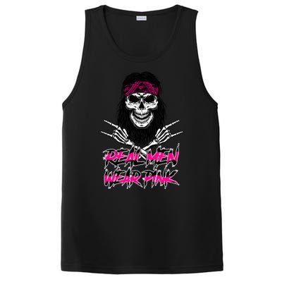 Real Men Wear Pink Breast Cancer Awareness Skull PosiCharge Competitor Tank