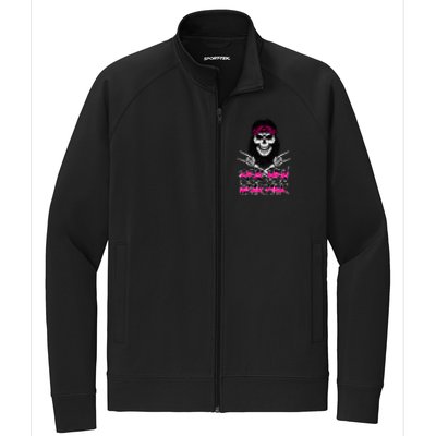 Real Men Wear Pink Breast Cancer Awareness Skull Stretch Full-Zip Cadet Jacket