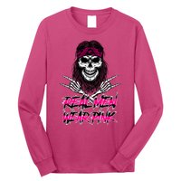 Real Men Wear Pink Breast Cancer Awareness Skull Long Sleeve Shirt