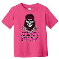 Real Men Wear Pink Breast Cancer Awareness Skull Toddler T-Shirt