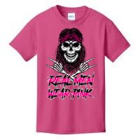 Real Men Wear Pink Breast Cancer Awareness Skull Kids T-Shirt