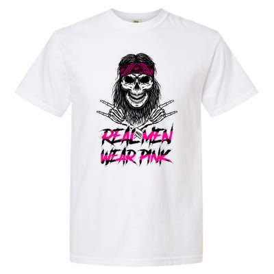 Real Men Wear Pink Breast Cancer Awareness Skull Garment-Dyed Heavyweight T-Shirt