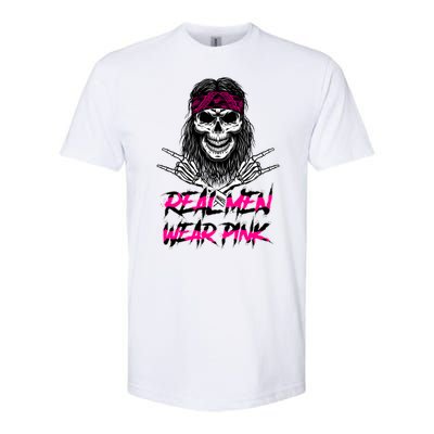 Real Men Wear Pink Breast Cancer Awareness Skull Softstyle CVC T-Shirt