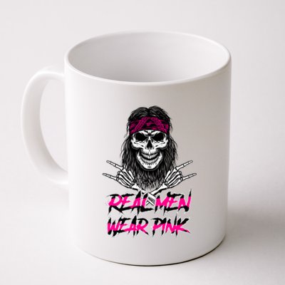 Real Men Wear Pink Breast Cancer Awareness Skull Coffee Mug