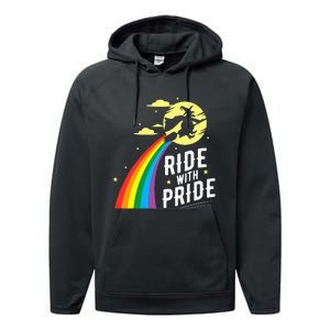 Ride With Pride Lgbt Gay Lesbian Witch Halloween Performance Fleece Hoodie