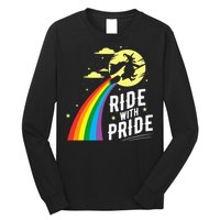 Ride With Pride Lgbt Gay Lesbian Witch Halloween Long Sleeve Shirt