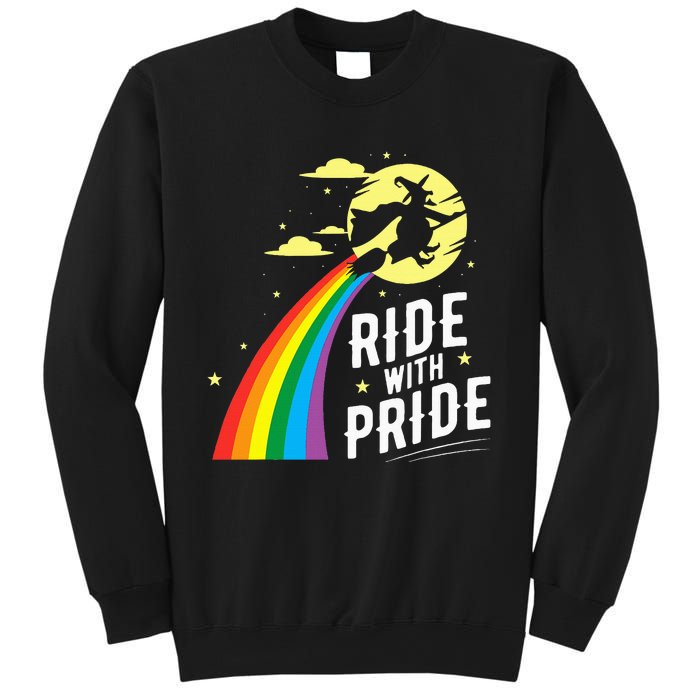 Ride With Pride Lgbt Gay Lesbian Witch Halloween Sweatshirt