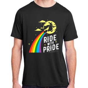 Ride With Pride Lgbt Gay Lesbian Witch Halloween Adult ChromaSoft Performance T-Shirt