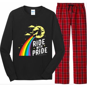 Ride With Pride Lgbt Gay Lesbian Witch Halloween Long Sleeve Pajama Set