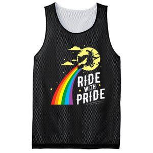 Ride With Pride Lgbt Gay Lesbian Witch Halloween Mesh Reversible Basketball Jersey Tank