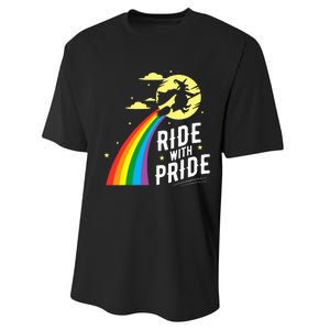 Ride With Pride Lgbt Gay Lesbian Witch Halloween Performance Sprint T-Shirt