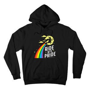 Ride With Pride Lgbt Gay Lesbian Witch Halloween Tall Hoodie