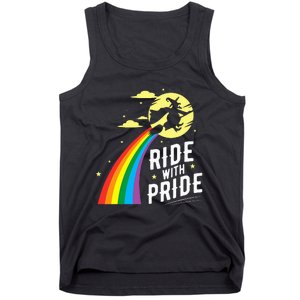 Ride With Pride Lgbt Gay Lesbian Witch Halloween Tank Top