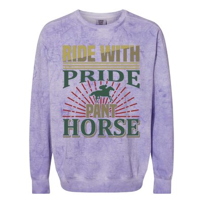 Ride With Pride Pant Horse Colorblast Crewneck Sweatshirt