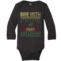 Ride With Pride Pant Horse Baby Long Sleeve Bodysuit