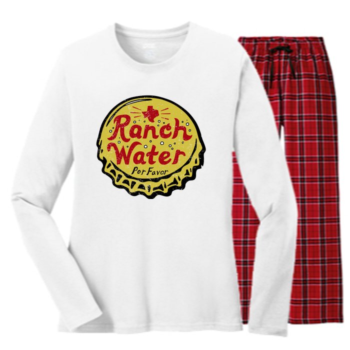 Ranch Water Por Favor Women's Long Sleeve Flannel Pajama Set 