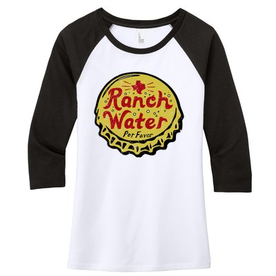 Ranch Water Por Favor Women's Tri-Blend 3/4-Sleeve Raglan Shirt