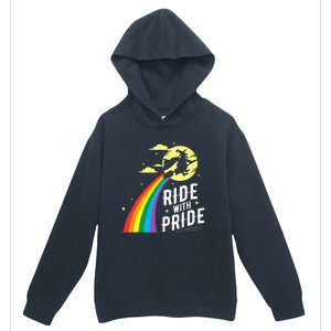 Ride With Pride LGBT Gay Lesbian Witch Halloween Urban Pullover Hoodie