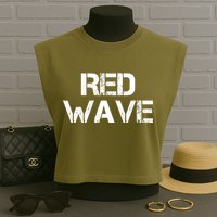 Red Wave Republican Garment-Dyed Women's Muscle Tee