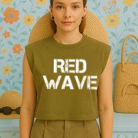 Red Wave Republican Garment-Dyed Women's Muscle Tee