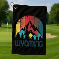 Retro Wyoming Golf Towel