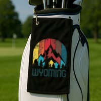 Retro Wyoming Golf Towel