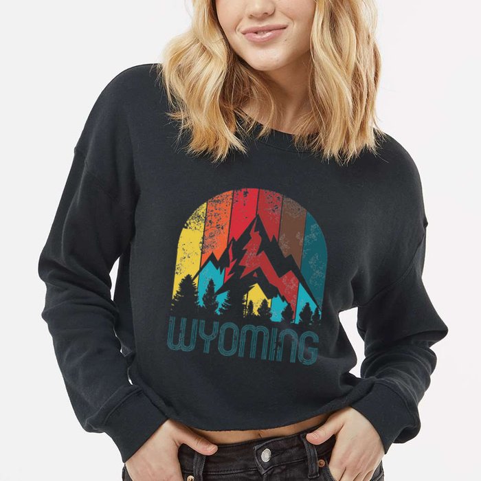 Retro Wyoming Cropped Pullover Crew