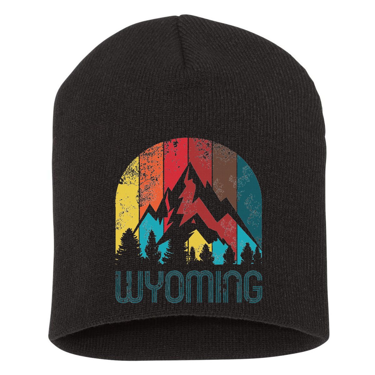 Retro Wyoming Short Acrylic Beanie