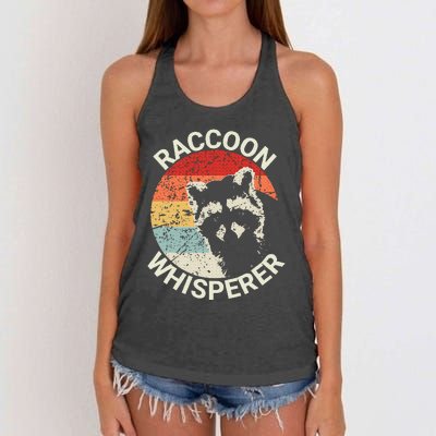 Raccoon Whisperer Raccoon Feeder Love Raccoons Pet Raccoon Women's Knotted Racerback Tank