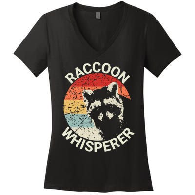 Raccoon Whisperer Raccoon Feeder Love Raccoons Pet Raccoon Women's V-Neck T-Shirt