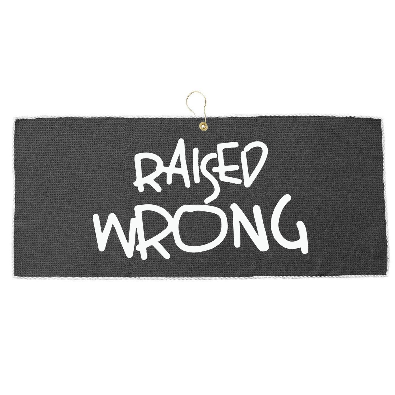 Raized Wrong Raised Wrong Large Microfiber Waffle Golf Towel