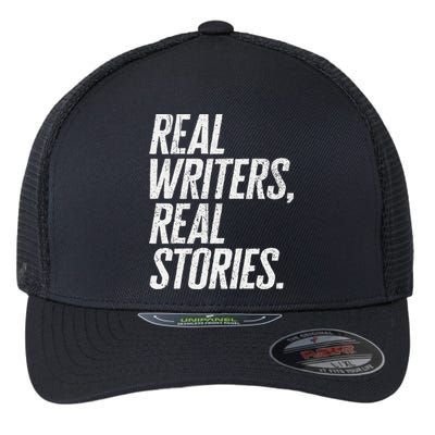 Real Writers Real Stories WGA Writers Guild America Strike Flexfit Unipanel Trucker Cap