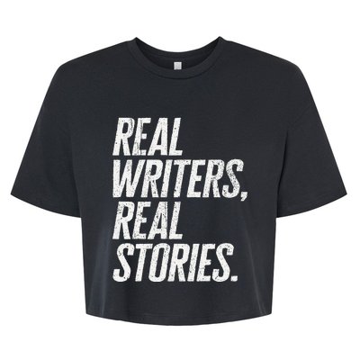 Real Writers Real Stories WGA Writers Guild America Strike Bella+Canvas Jersey Crop Tee