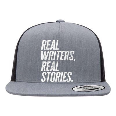 Real Writers Real Stories WGA Writers Guild America Strike Flat Bill Trucker Hat