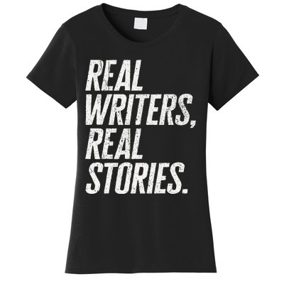 Real Writers Real Stories WGA Writers Guild America Strike Women's T-Shirt