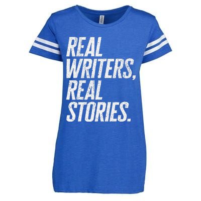 Real Writers Real Stories WGA Writers Guild America Strike Enza Ladies Jersey Football T-Shirt