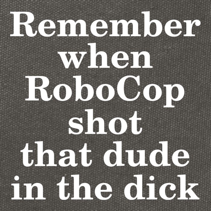 Remember When Robocop Shot That Dude in the dick Cotton Canvas Backpack