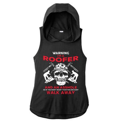 Roofer Work Roofing Ladies PosiCharge Tri-Blend Wicking Draft Hoodie Tank