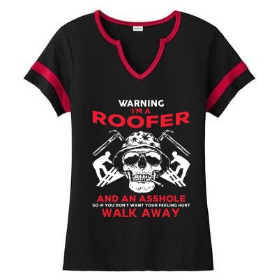 Roofer Work Roofing Ladies Halftime Notch Neck Tee