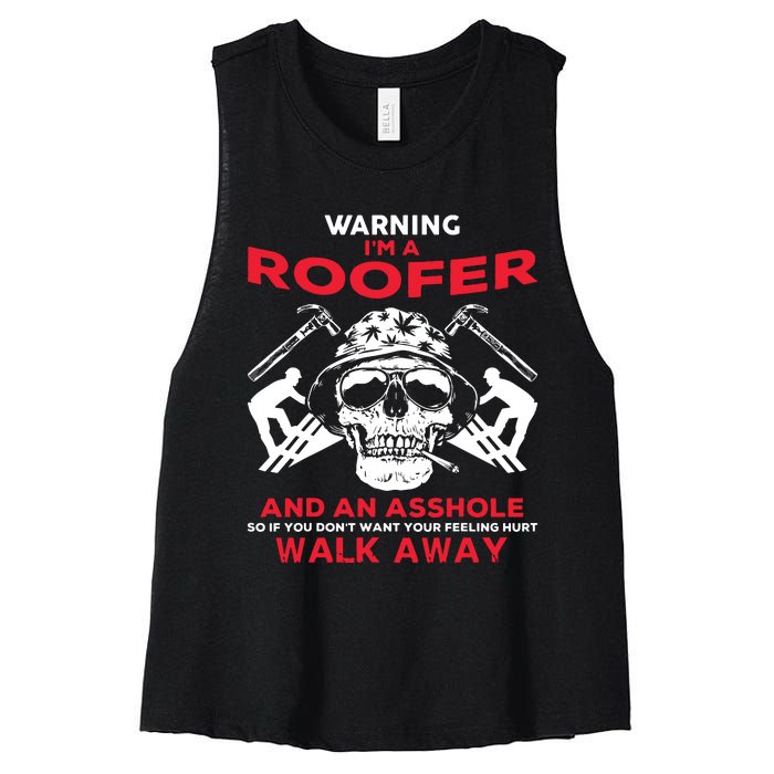 Roofer Work Roofing Women's Racerback Cropped Tank