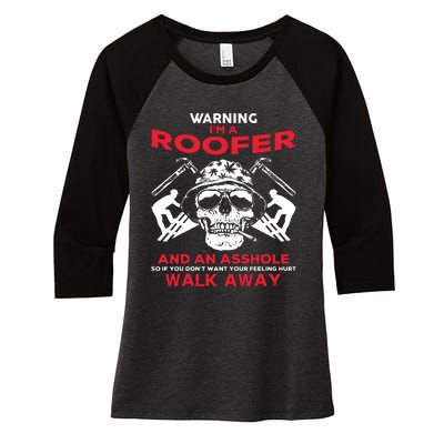 Roofer Work Roofing Women's Tri-Blend 3/4-Sleeve Raglan Shirt