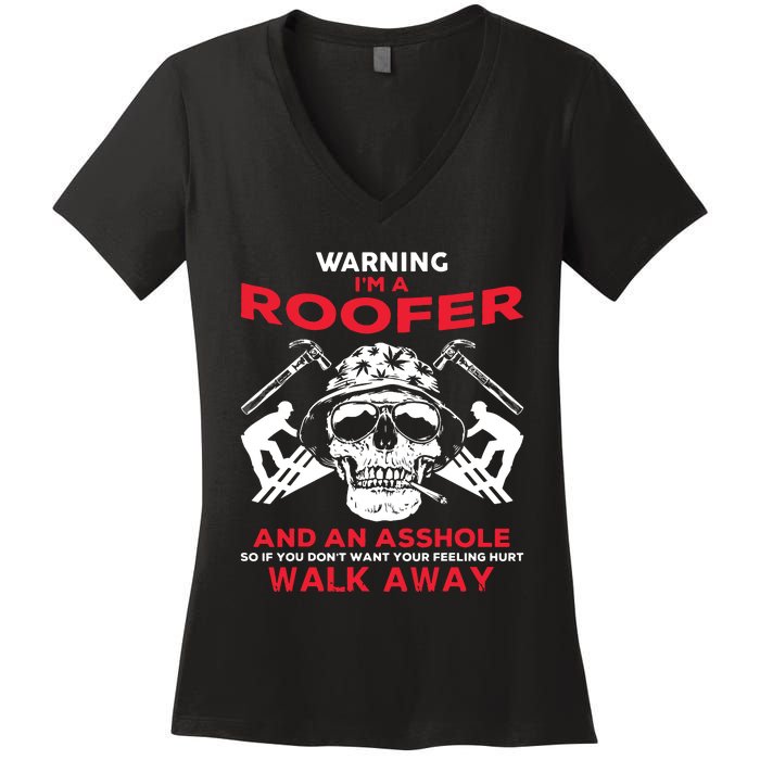 Roofer Work Roofing Women's V-Neck T-Shirt