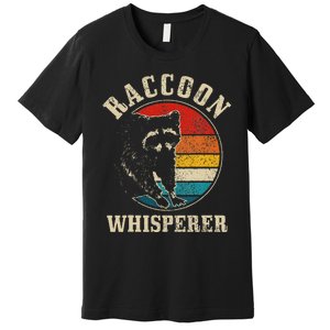 Raccoon Whisperer Retro Raccoon S.T.R.E.Et Cat Premium T-Shirt