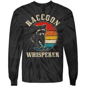 Raccoon Whisperer Retro Raccoon S.T.R.E.Et Cat Tie-Dye Long Sleeve Shirt